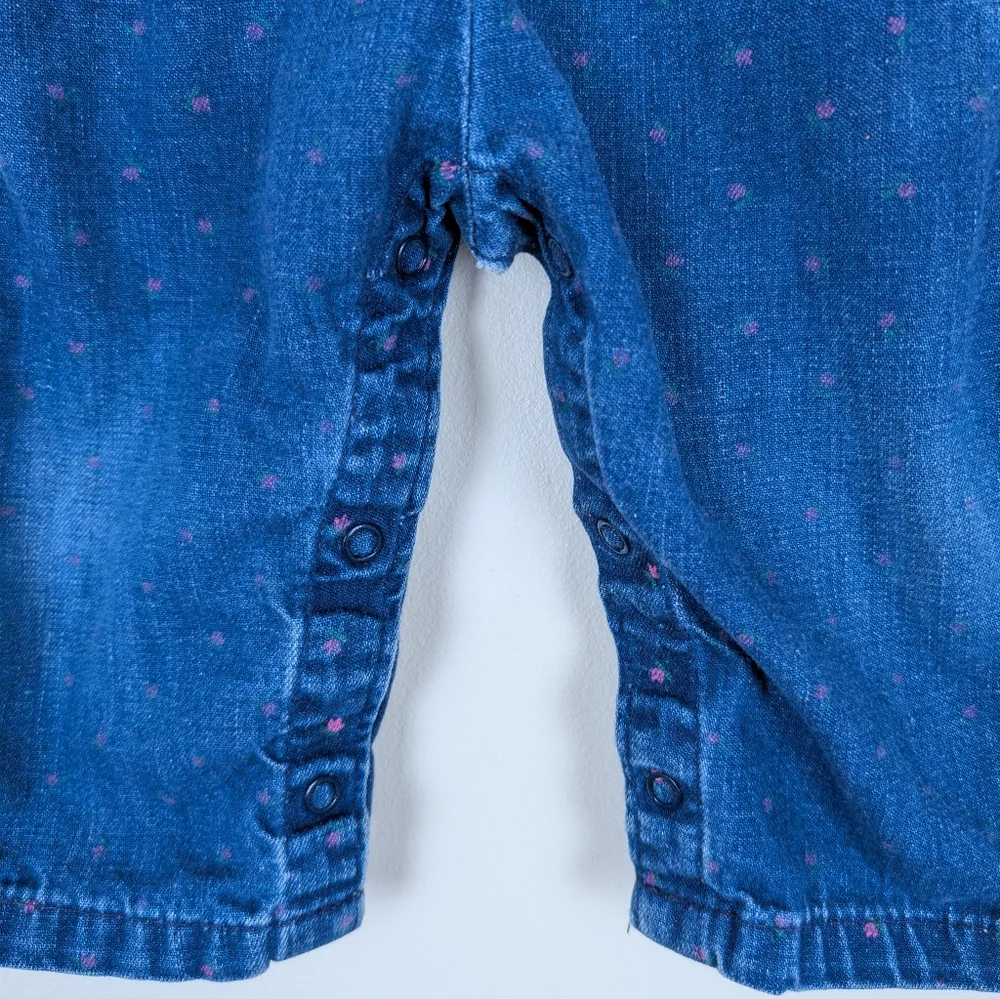 Vintage OshKosh B'gosh Faint Polka Dot Pattern Baby Vestbak Overalls